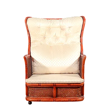 Poltrona in vimini e bambù, anni '80