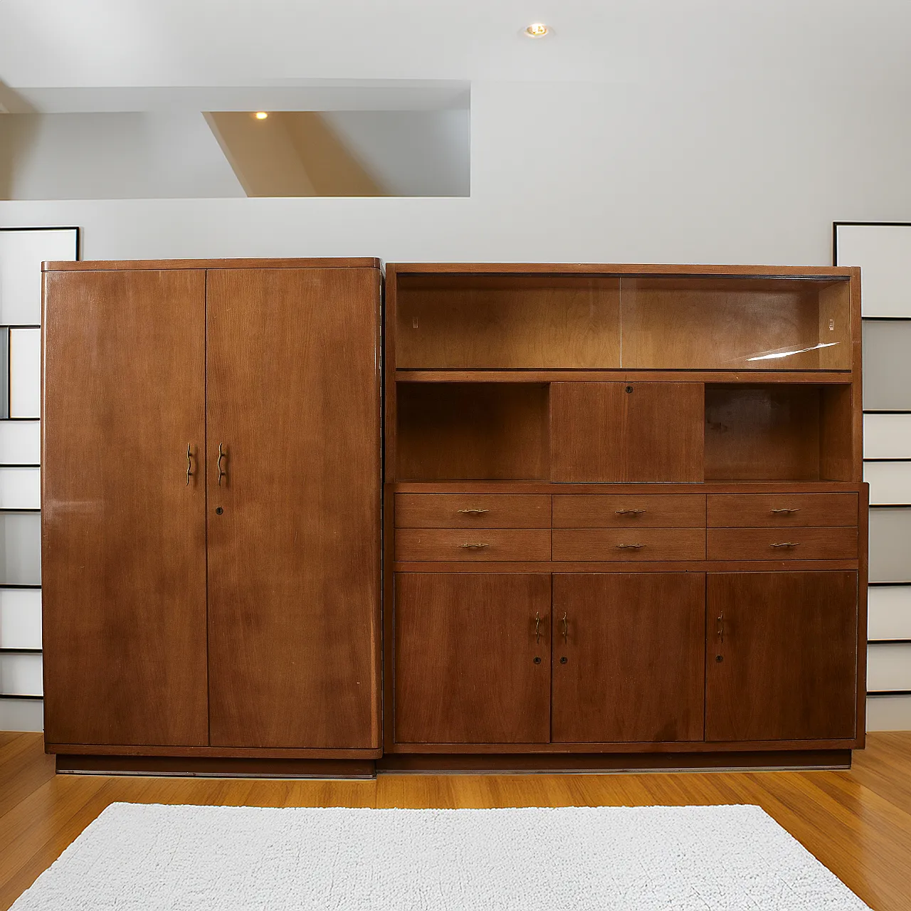 Wooden office bookcase, 1940s 1