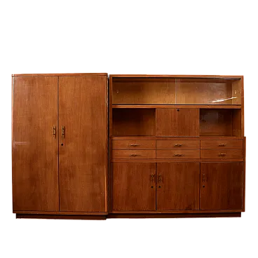 Wooden office bookcase, 1940s