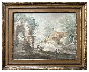 Francesco Zuccarelli (attr.), Landscape with Figures, 18th century