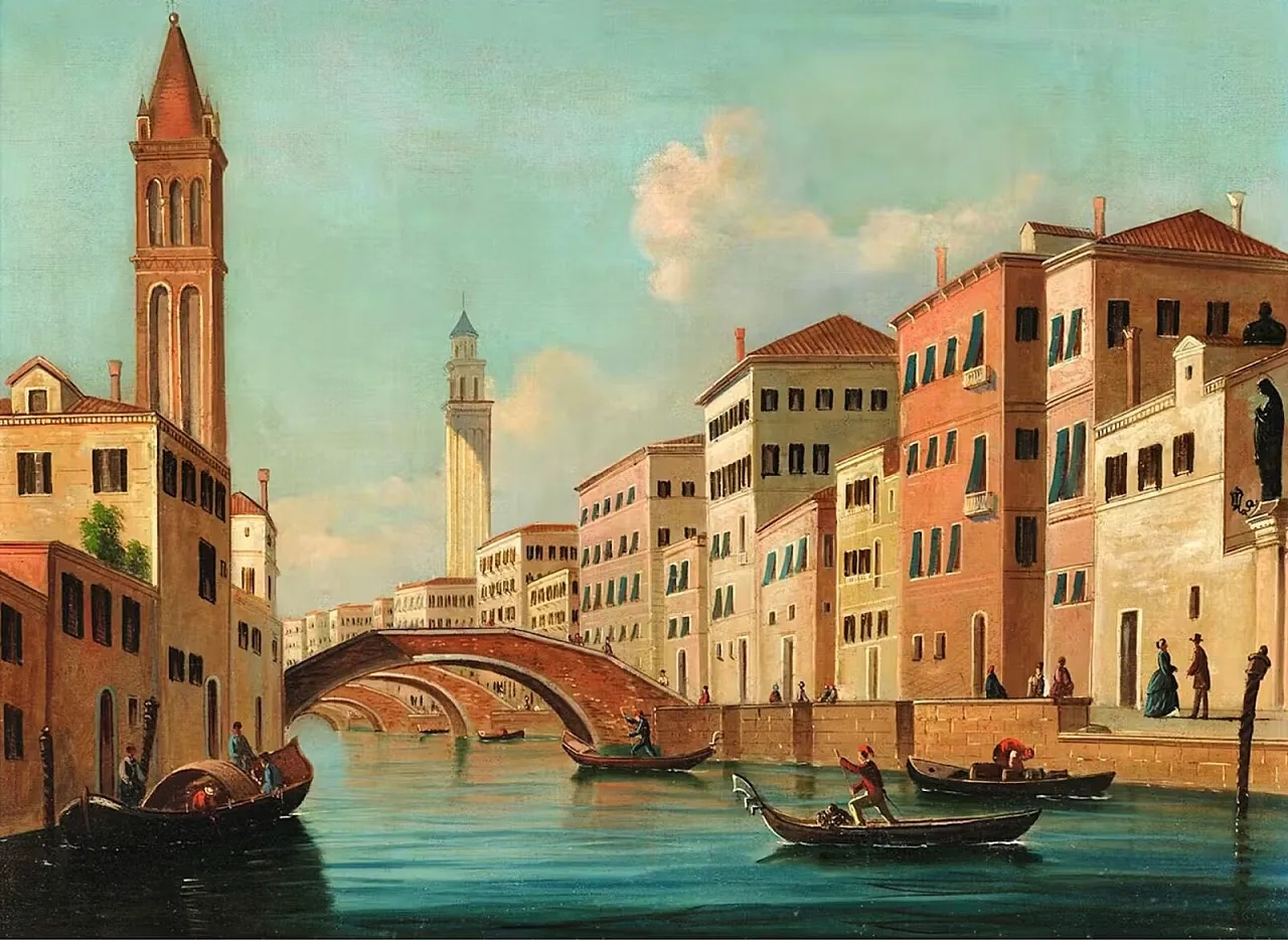 View of Venice, oil on canvas, late 19th century 4