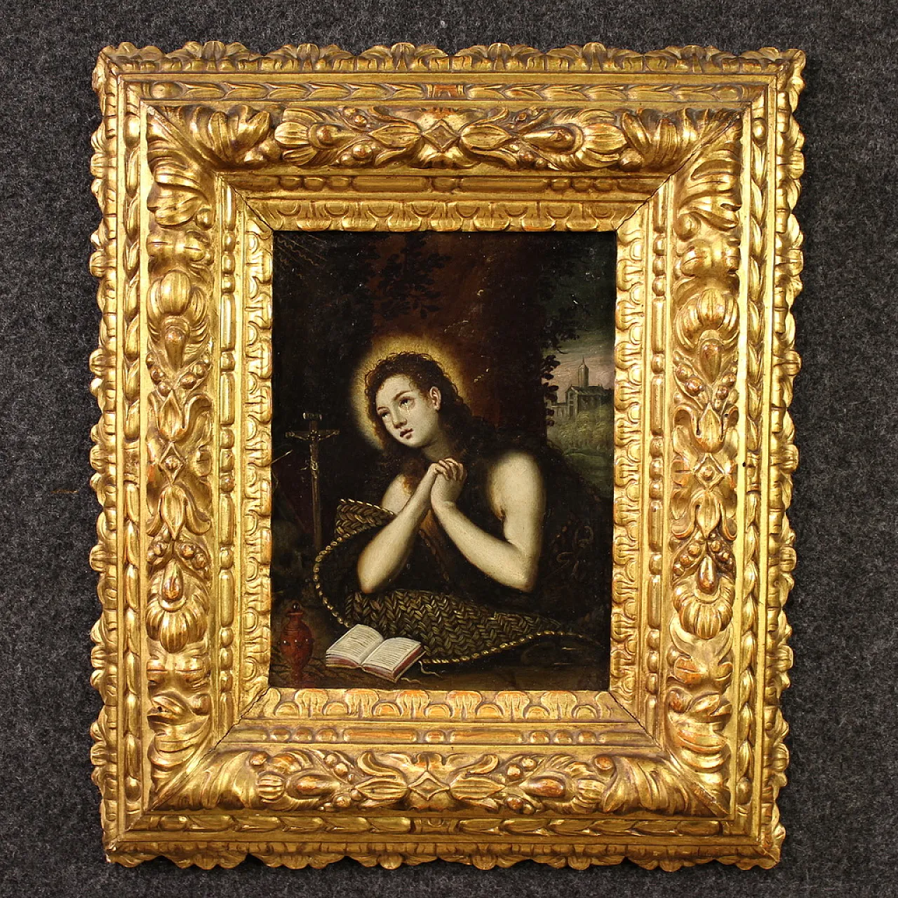 Copper painting, Penitent Magdalene, 17th century 1