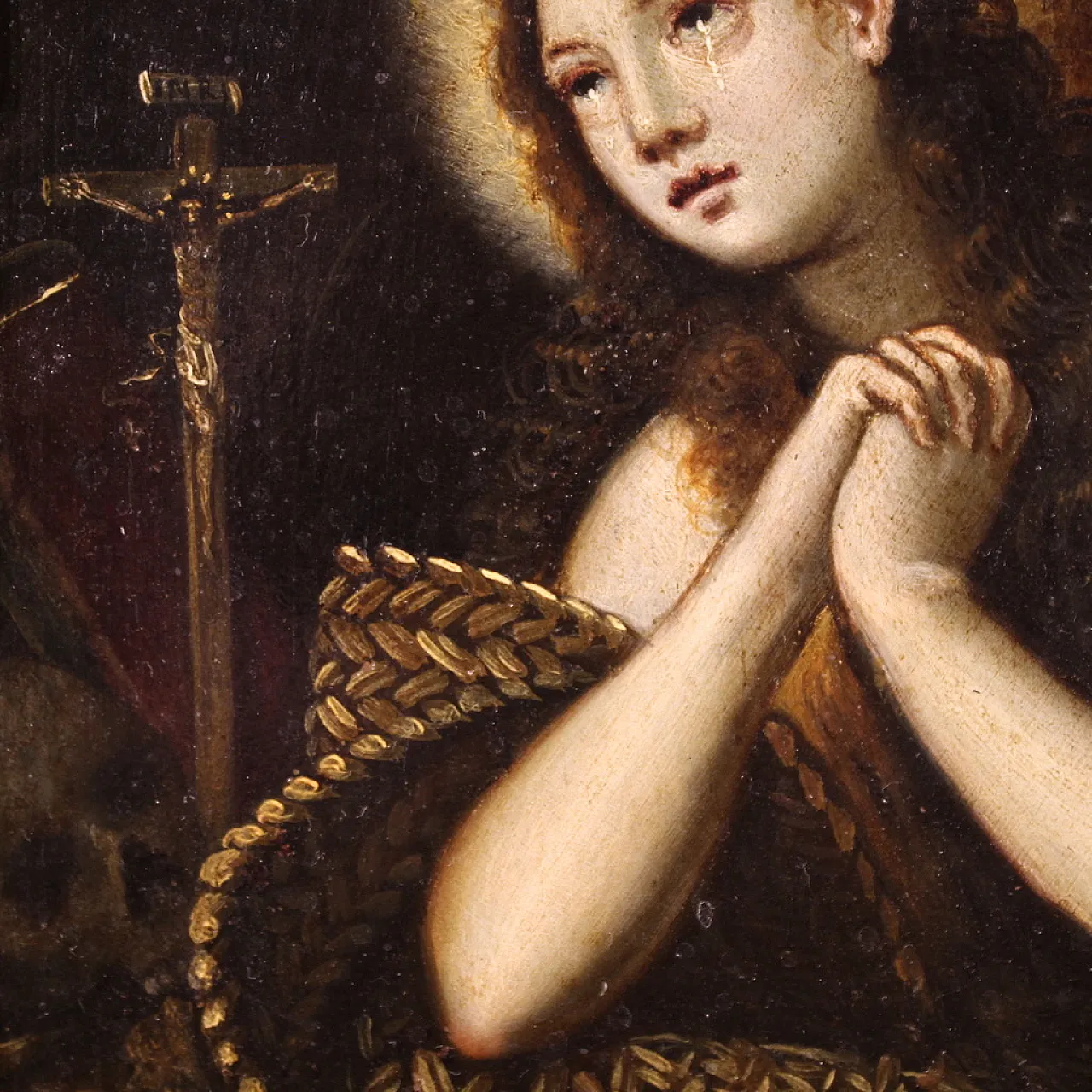 Copper painting, Penitent Magdalene, 17th century 4