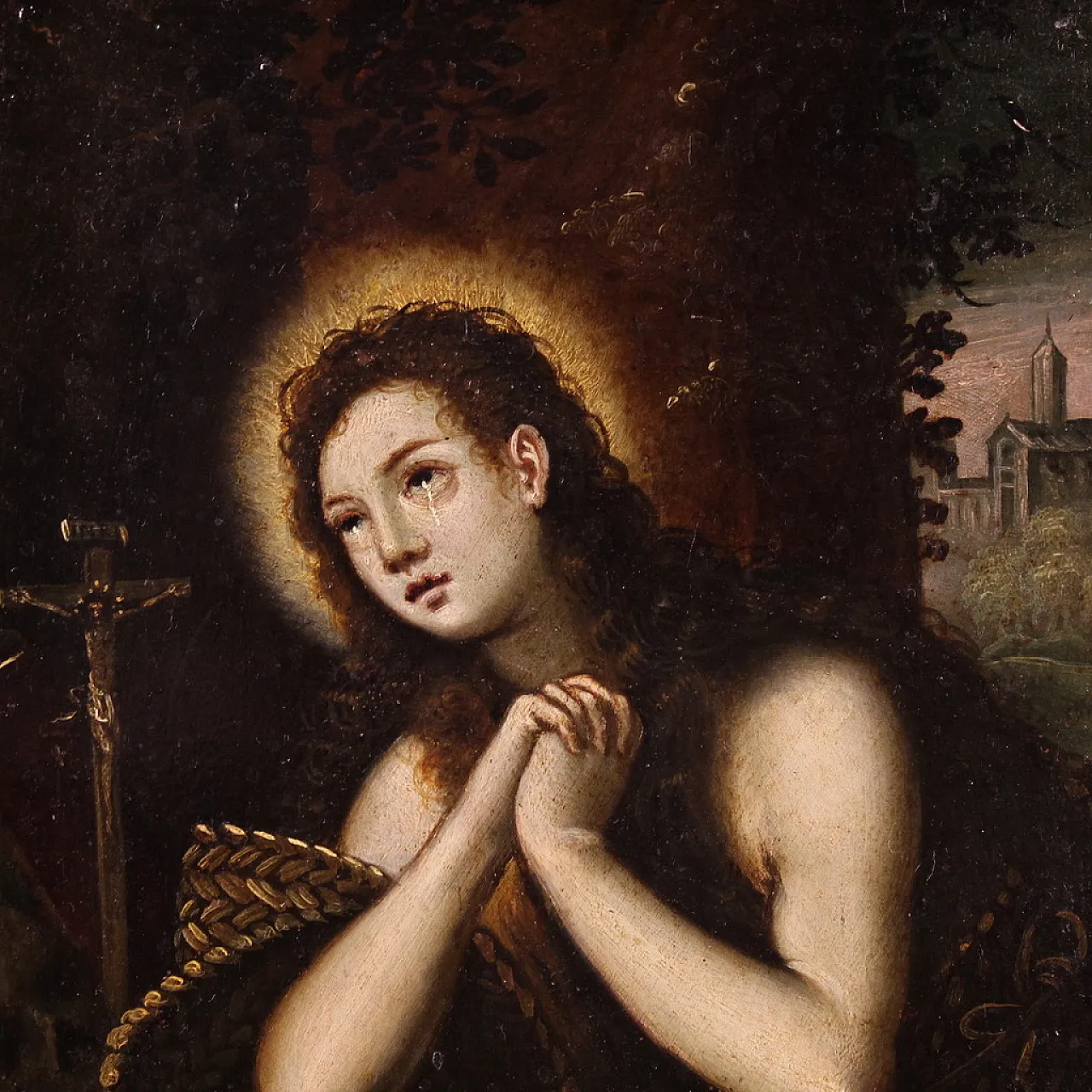 Copper painting, Penitent Magdalene, 17th century 5