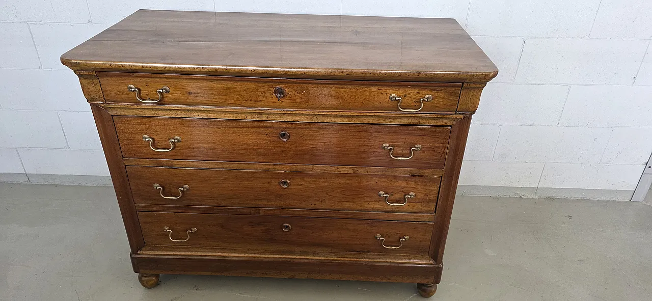 Louis Philippe chest of drawers in walnut, 19th century 1