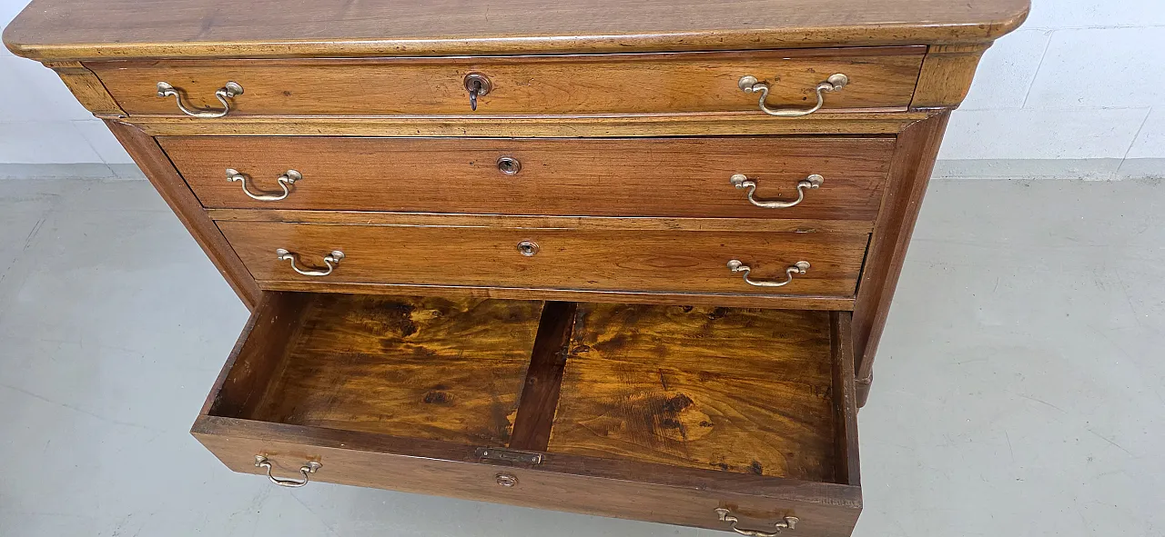 Louis Philippe chest of drawers in walnut, 19th century 9