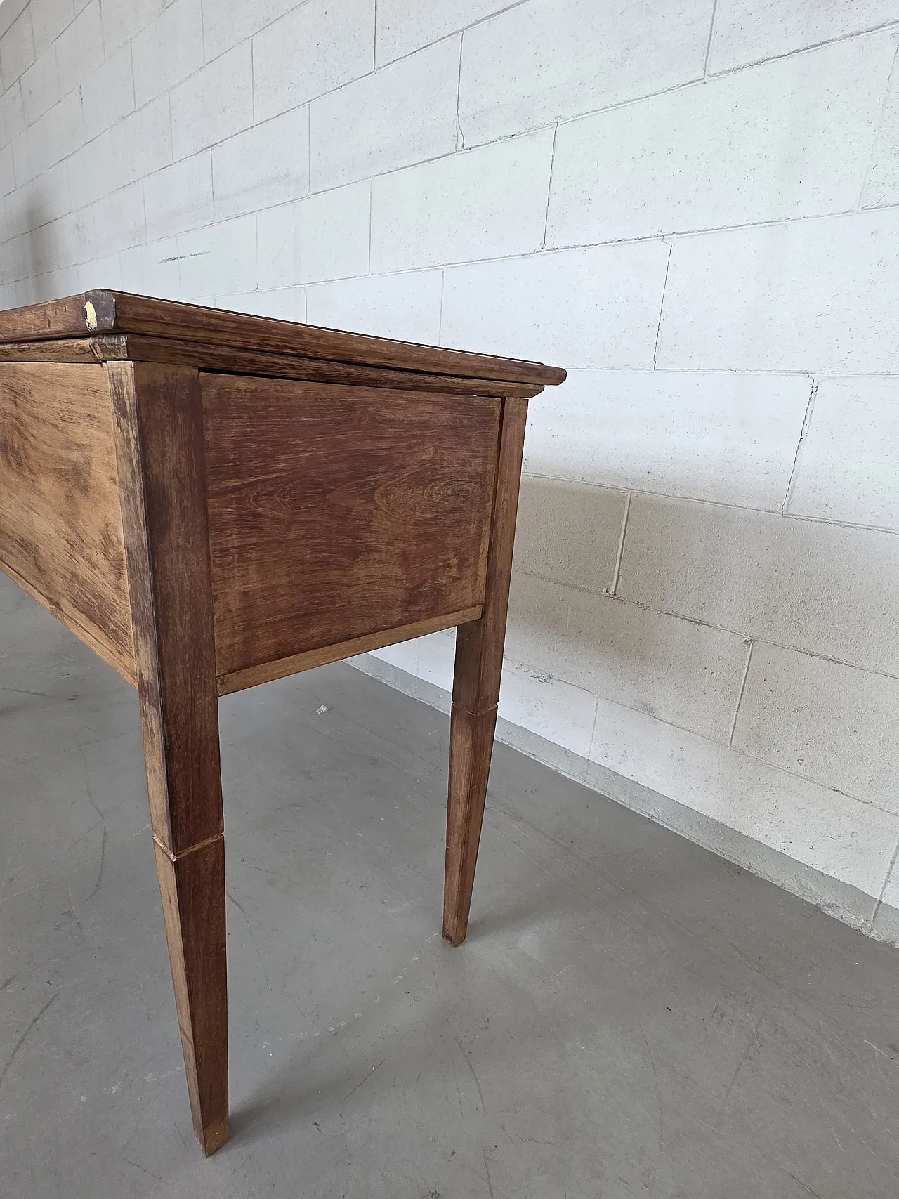 Louis XVI style solid wood desk, 50s 4
