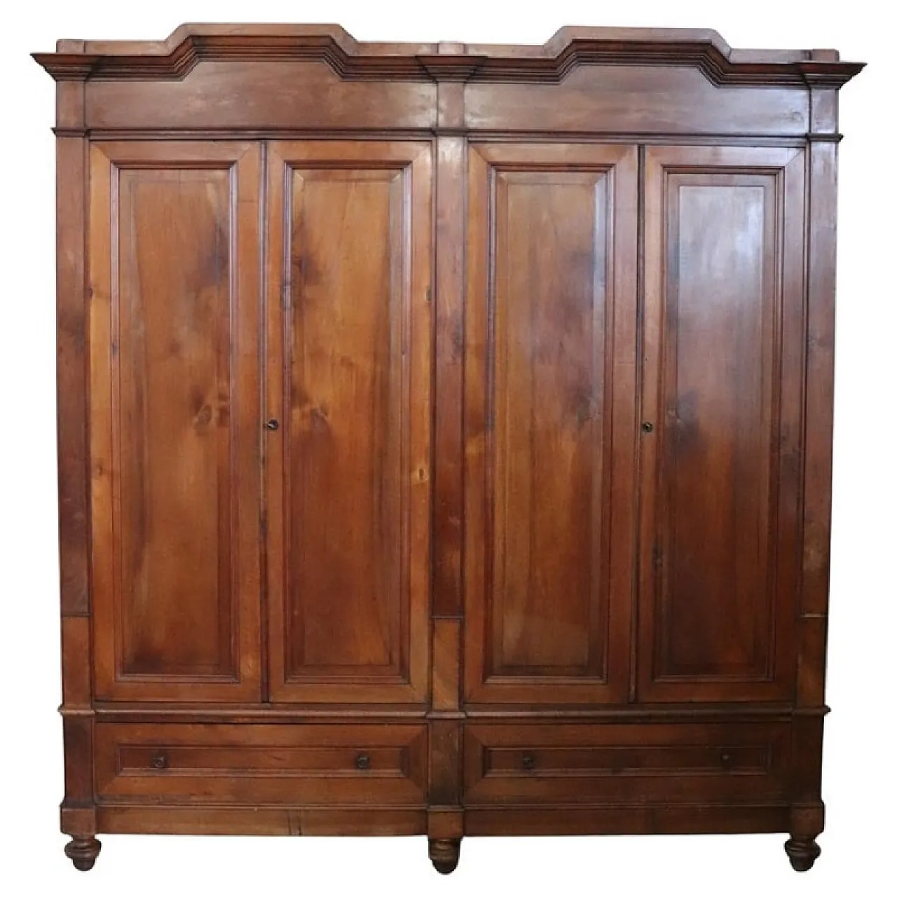 Wardrobe in solid walnut, 19th century 1