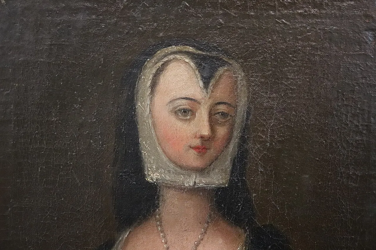 Portrait of a Renaissance lady, oil on canvas, 18th century 3