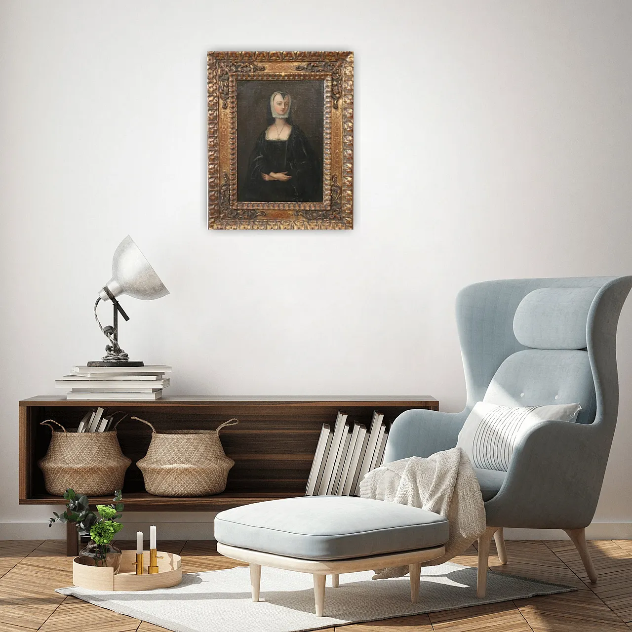 Portrait of a Renaissance lady, oil on canvas, 18th century 10