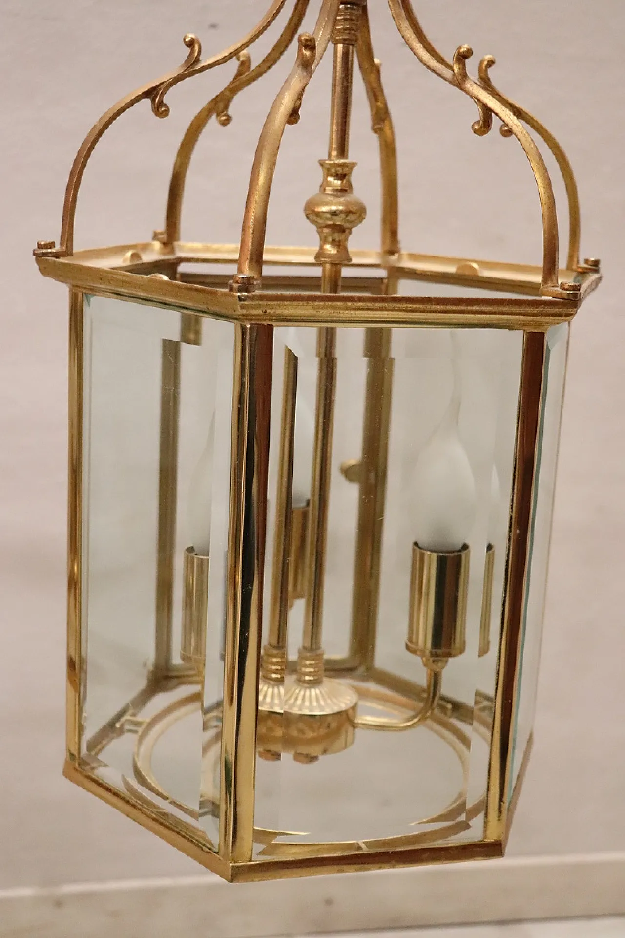 Pair of refined golden lanterns, 1990s 7