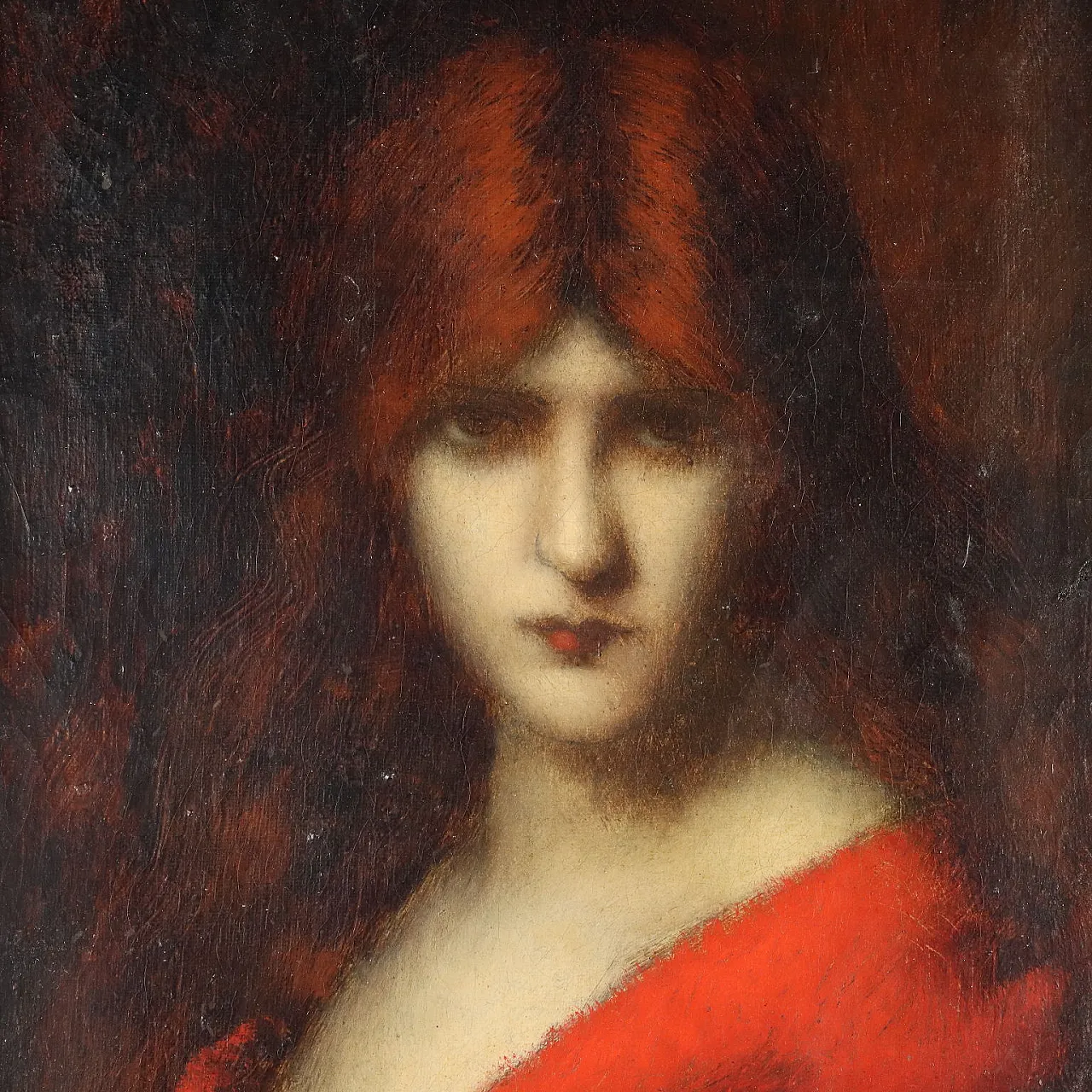 Jean-Jacques Henner, figura femminile, olio su tela, '800 3