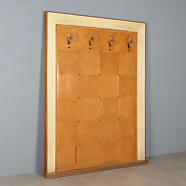 Appendiabiti con base in legno impiallacciato pioppo, '900