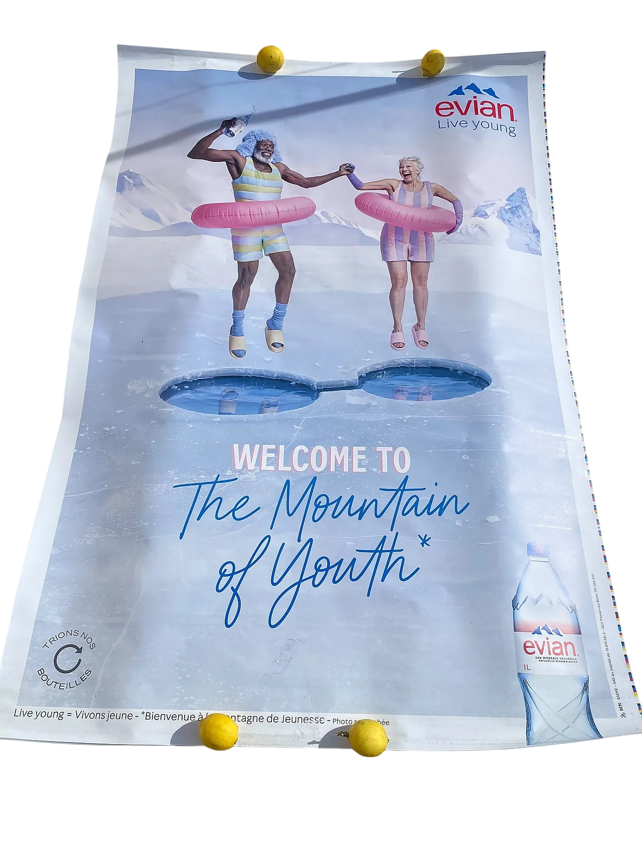 Poster pubblicitario Evian Welcome to the Mountain of Youth, anni 2000 4
