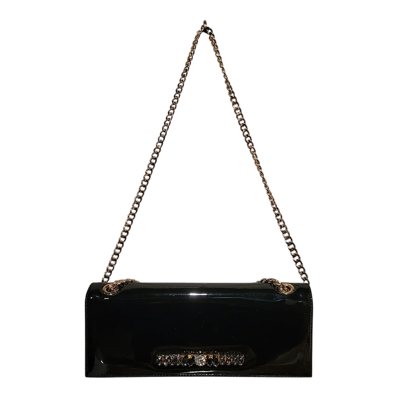 Borsa in pelle verniciata nera Innuè, Italia, anni 2000 9