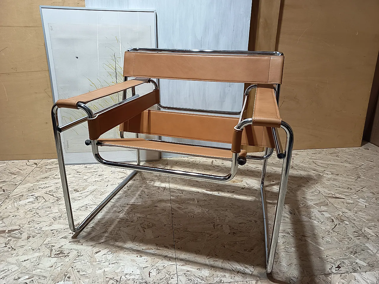 Wassilly armchair B3  by Knoll Studio in Cognac Natural Leather, 2000s 6