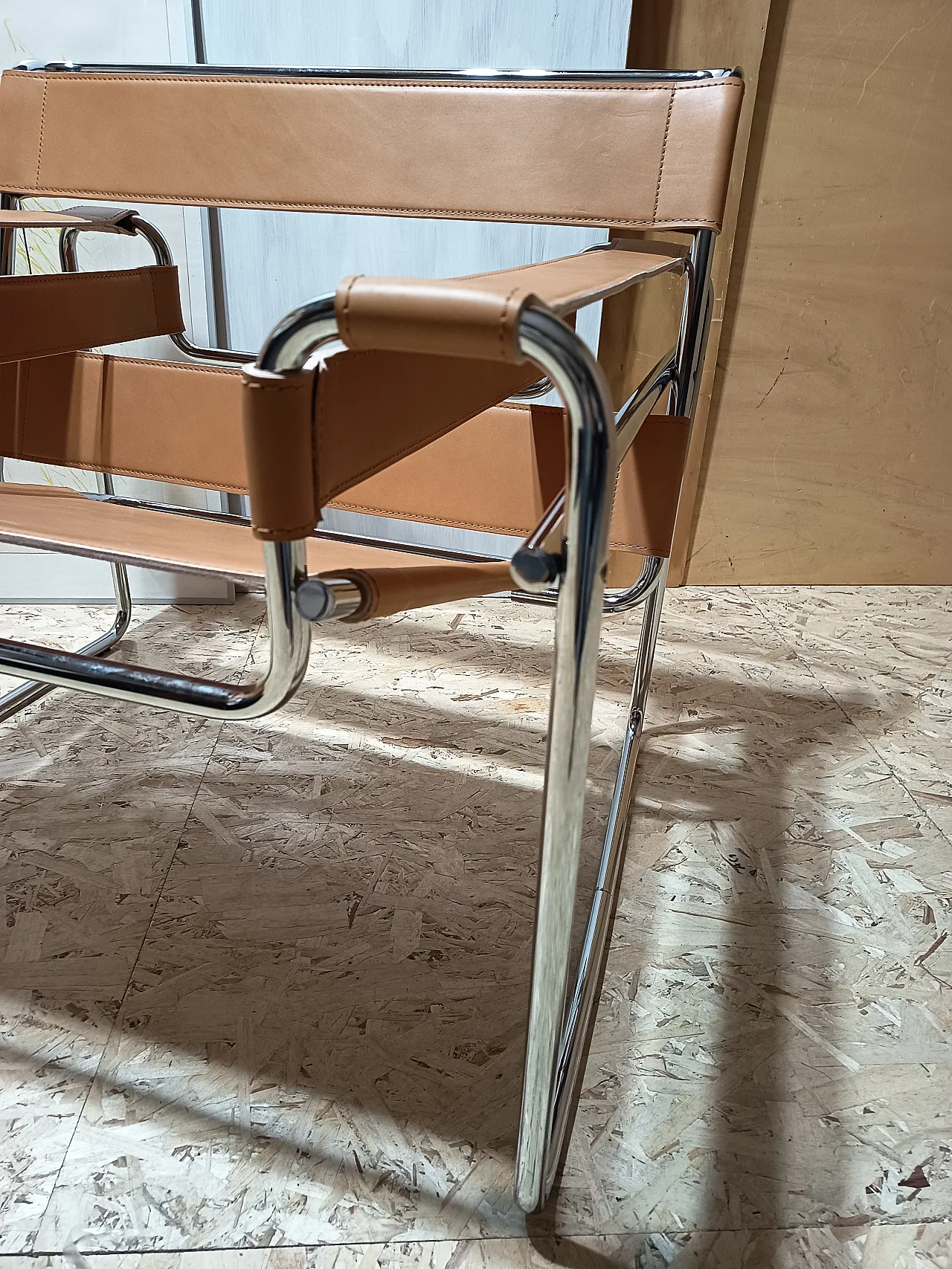 Wassilly armchair B3  by Knoll Studio in Cognac Natural Leather, 2000s 10