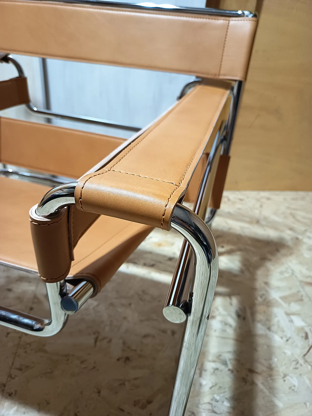 Wassilly armchair B3  by Knoll Studio in Cognac Natural Leather, 2000s 12