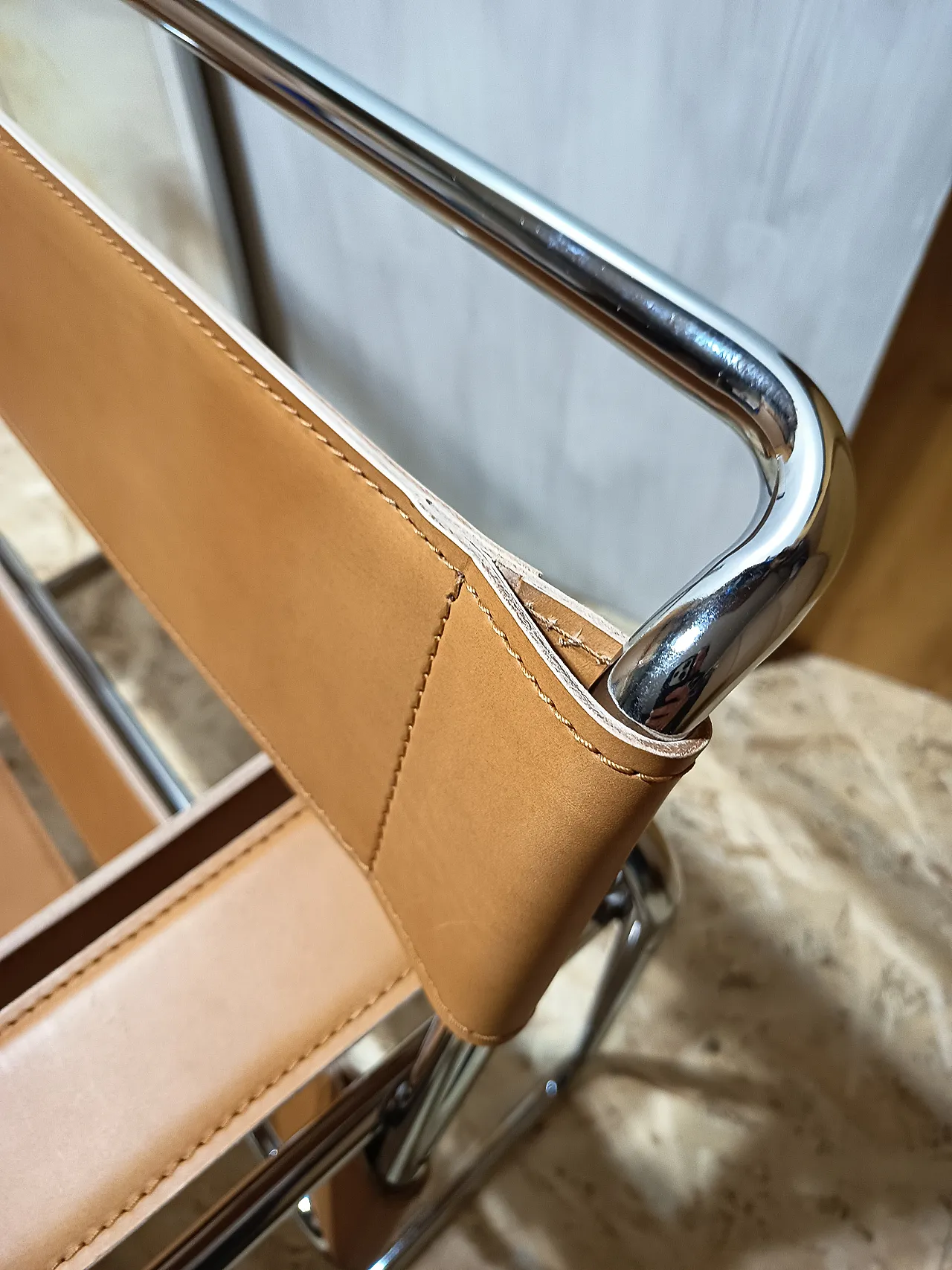 Wassilly armchair B3  by Knoll Studio in Cognac Natural Leather, 2000s 17