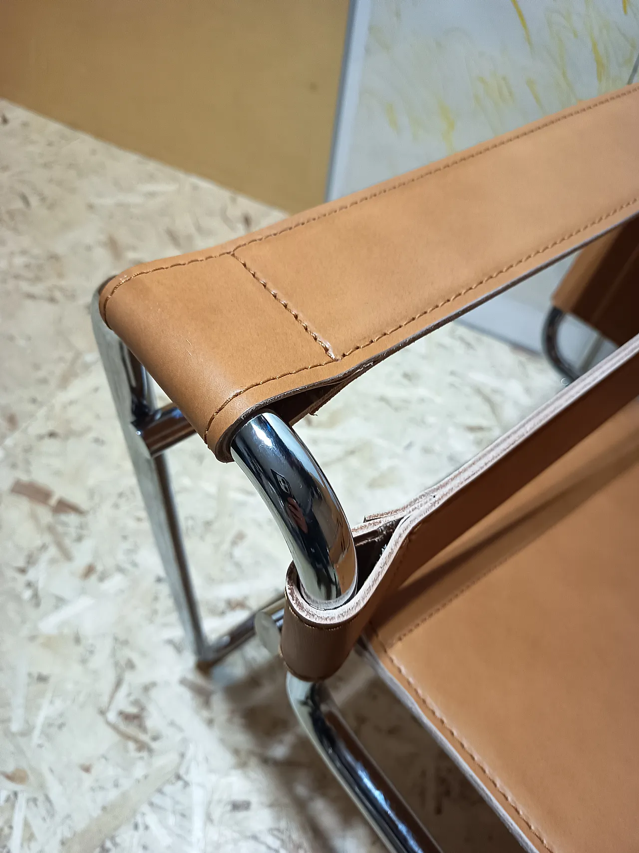 Wassilly armchair B3  by Knoll Studio in Cognac Natural Leather, 2000s 20