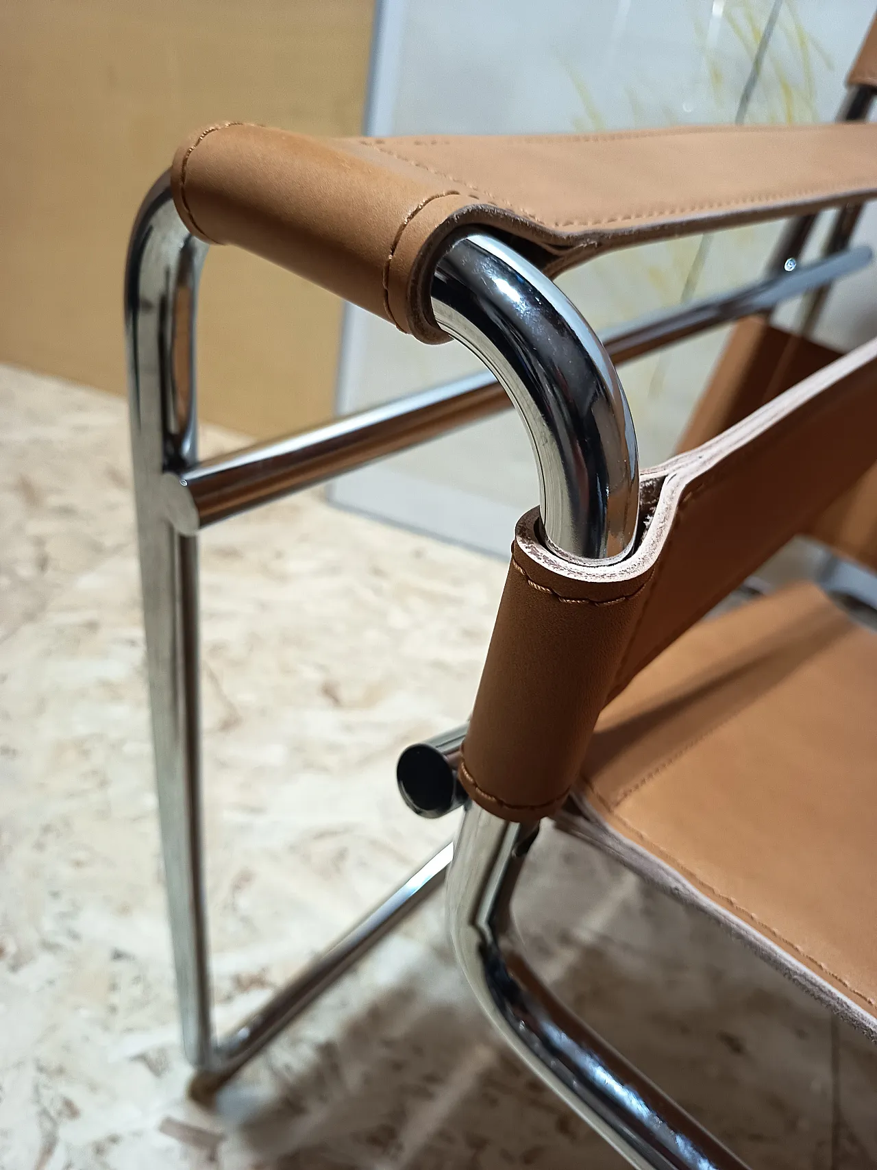 Wassilly armchair B3  by Knoll Studio in Cognac Natural Leather, 2000s 21