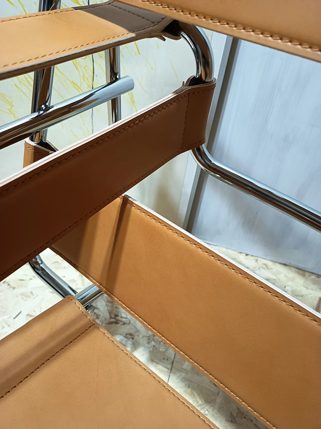 Wassilly armchair B3  by Knoll Studio in Cognac Natural Leather, 2000s 23