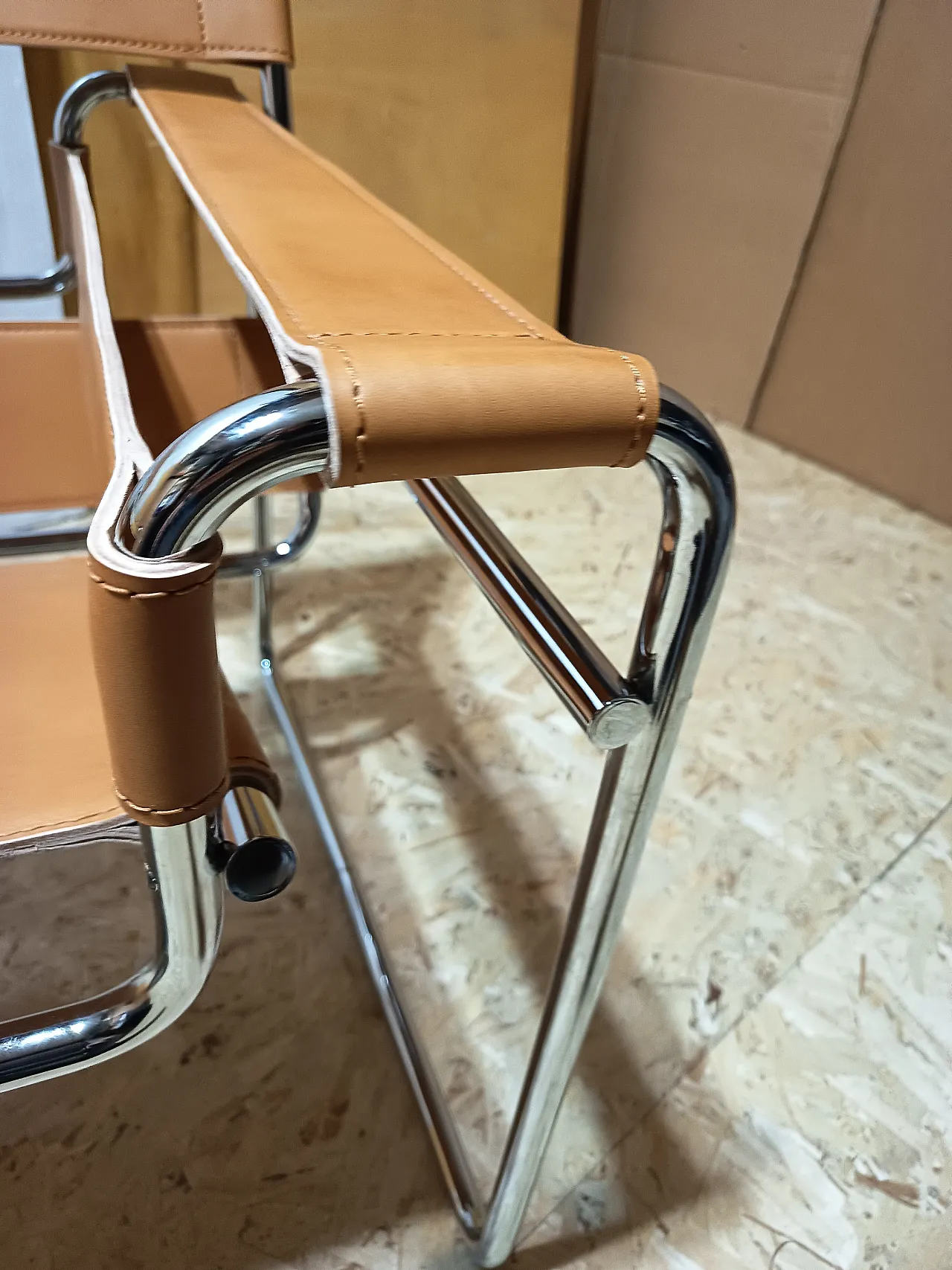 Wassilly armchair B3  by Knoll Studio in Cognac Natural Leather, 2000s 25