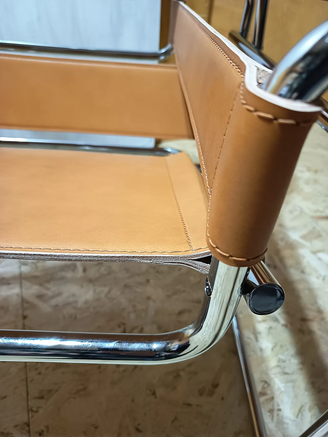 Wassilly armchair B3  by Knoll Studio in Cognac Natural Leather, 2000s 27