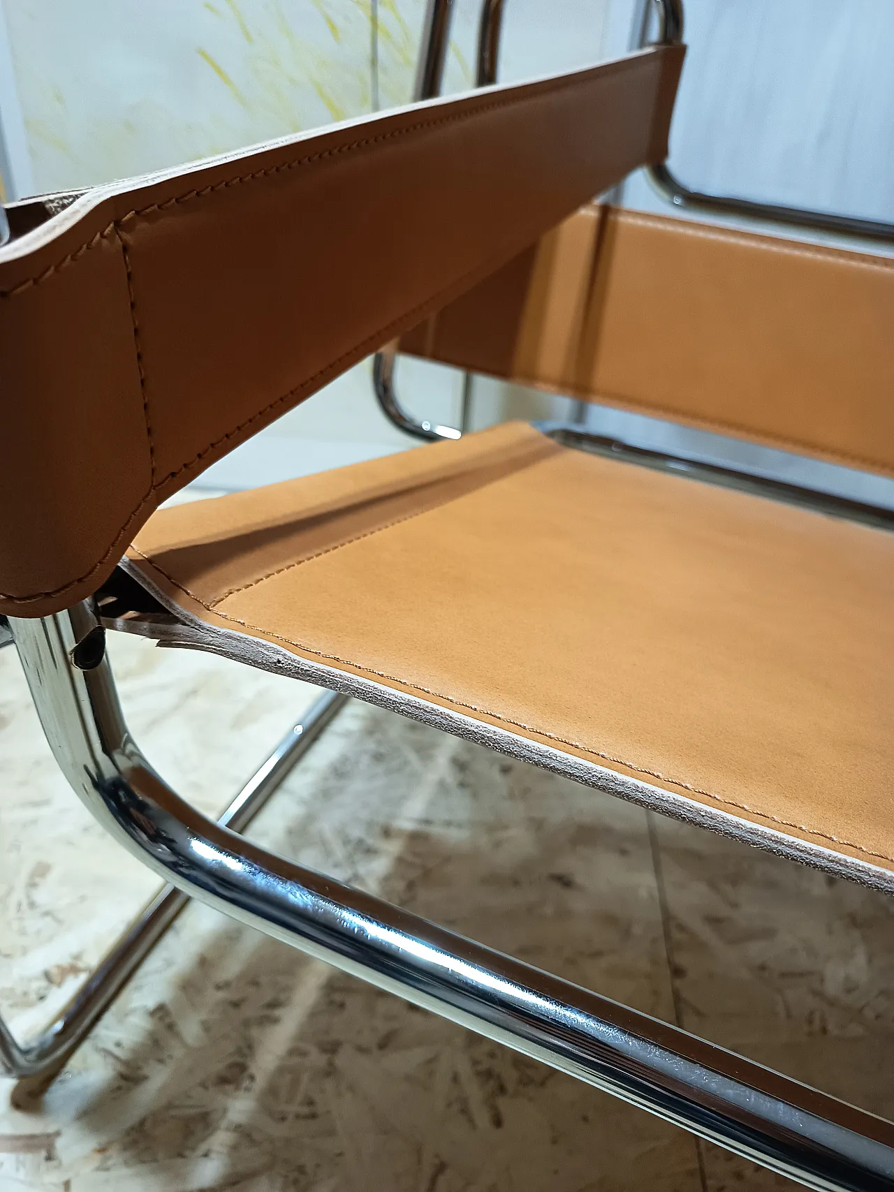 Wassilly armchair B3  by Knoll Studio in Cognac Natural Leather, 2000s 28