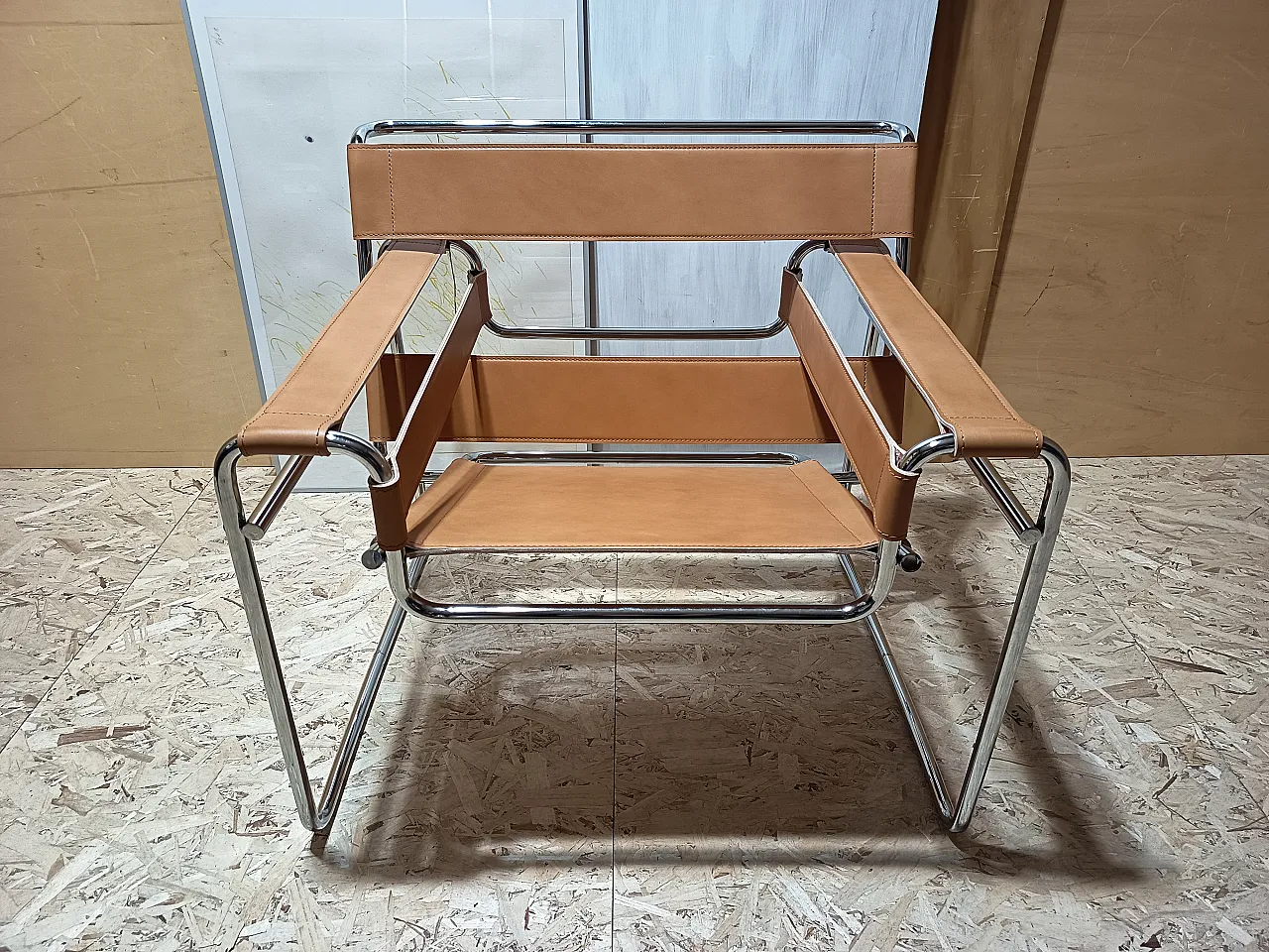 Wassilly armchair B3  by Knoll Studio in Cognac Natural Leather, 2000s 32