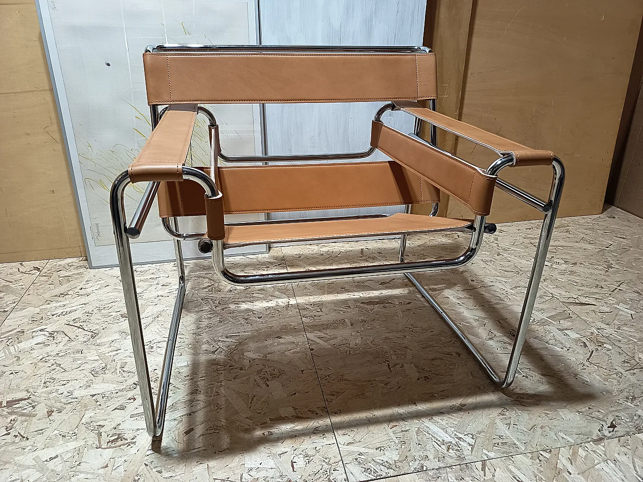 Wassilly armchair B3  by Knoll Studio in Cognac Natural Leather, 2000s 33