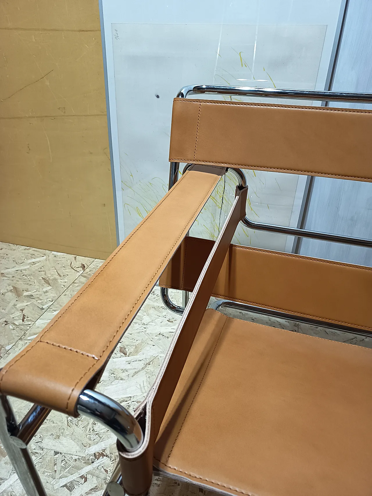 Wassilly armchair B3  by Knoll Studio in Cognac Natural Leather, 2000s 43