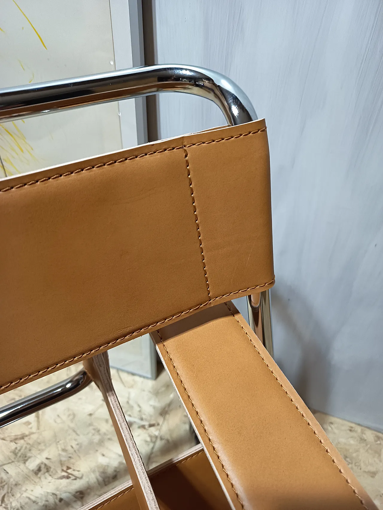 Wassilly armchair B3  by Knoll Studio in Cognac Natural Leather, 2000s 57