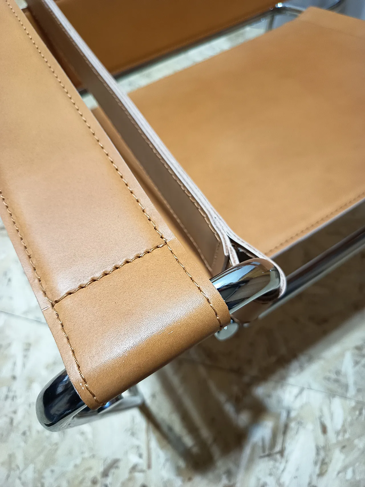 Wassilly armchair B3  by Knoll Studio in Cognac Natural Leather, 2000s 60