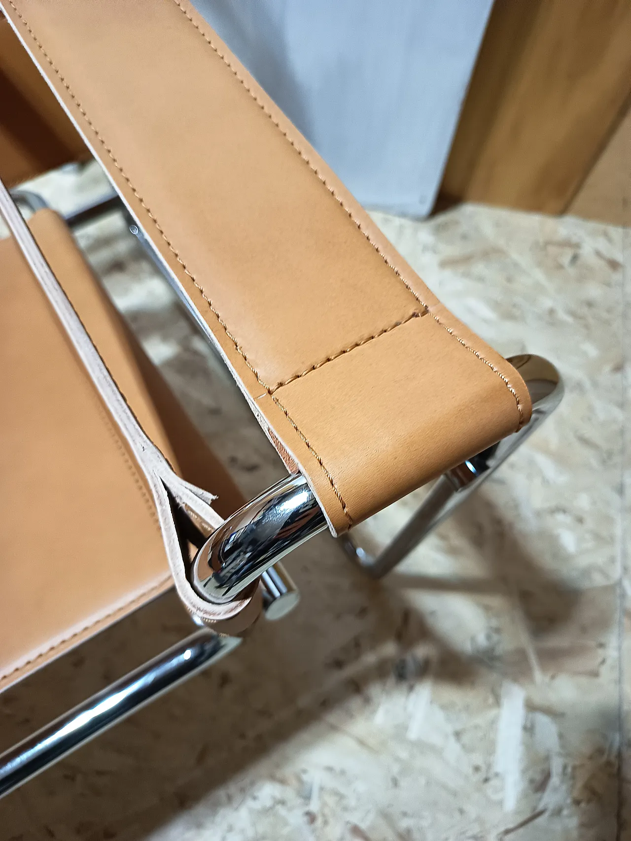 Wassilly armchair B3  by Knoll Studio in Cognac Natural Leather, 2000s 61