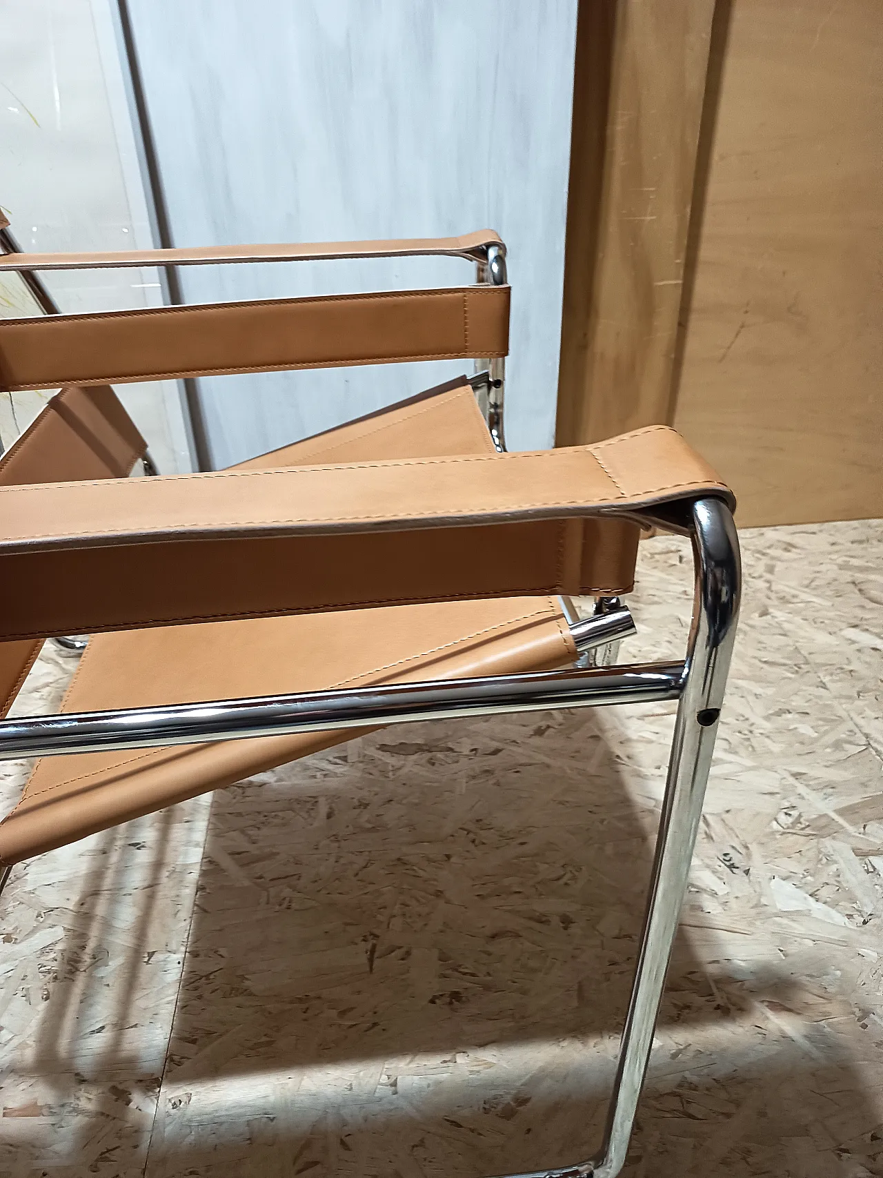 Wassilly armchair B3  by Knoll Studio in Cognac Natural Leather, 2000s 91