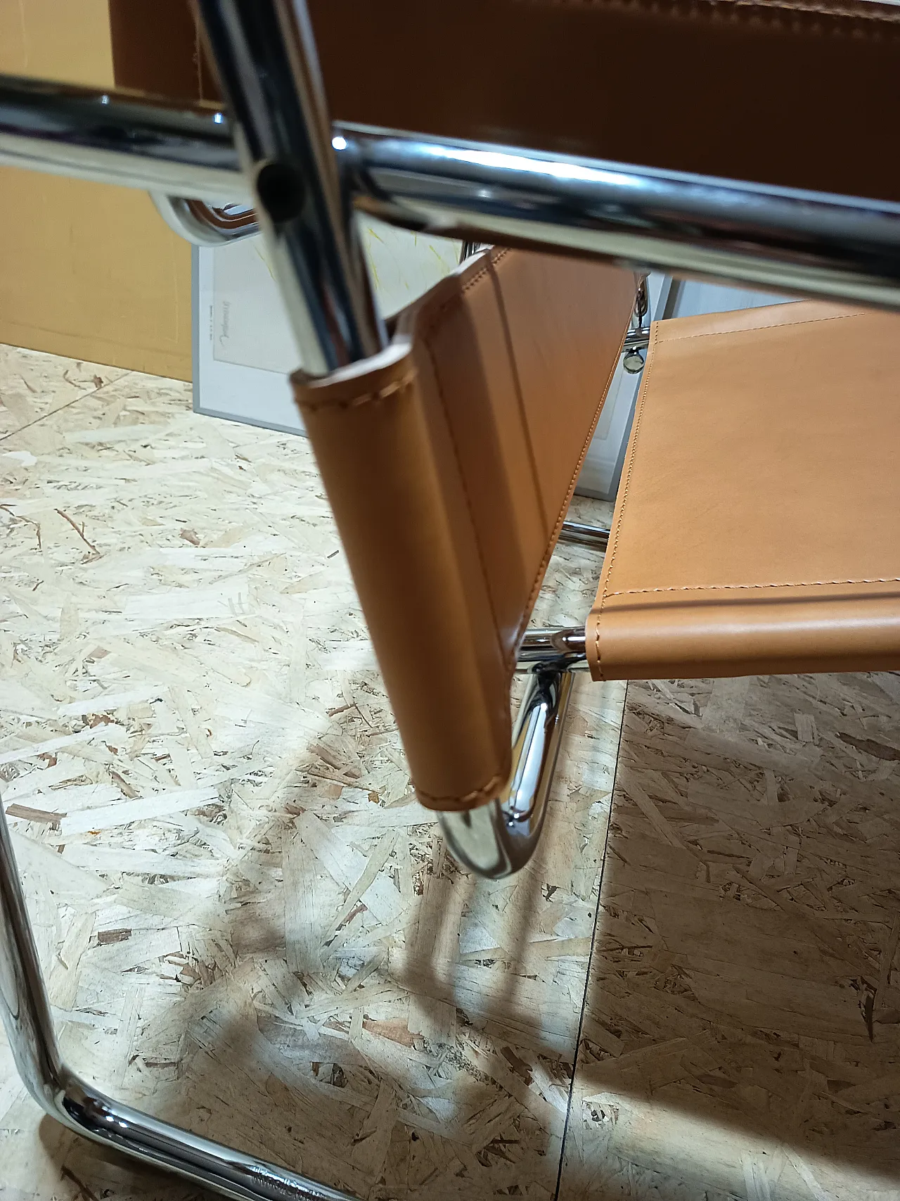 Wassilly armchair B3  by Knoll Studio in Cognac Natural Leather, 2000s 94