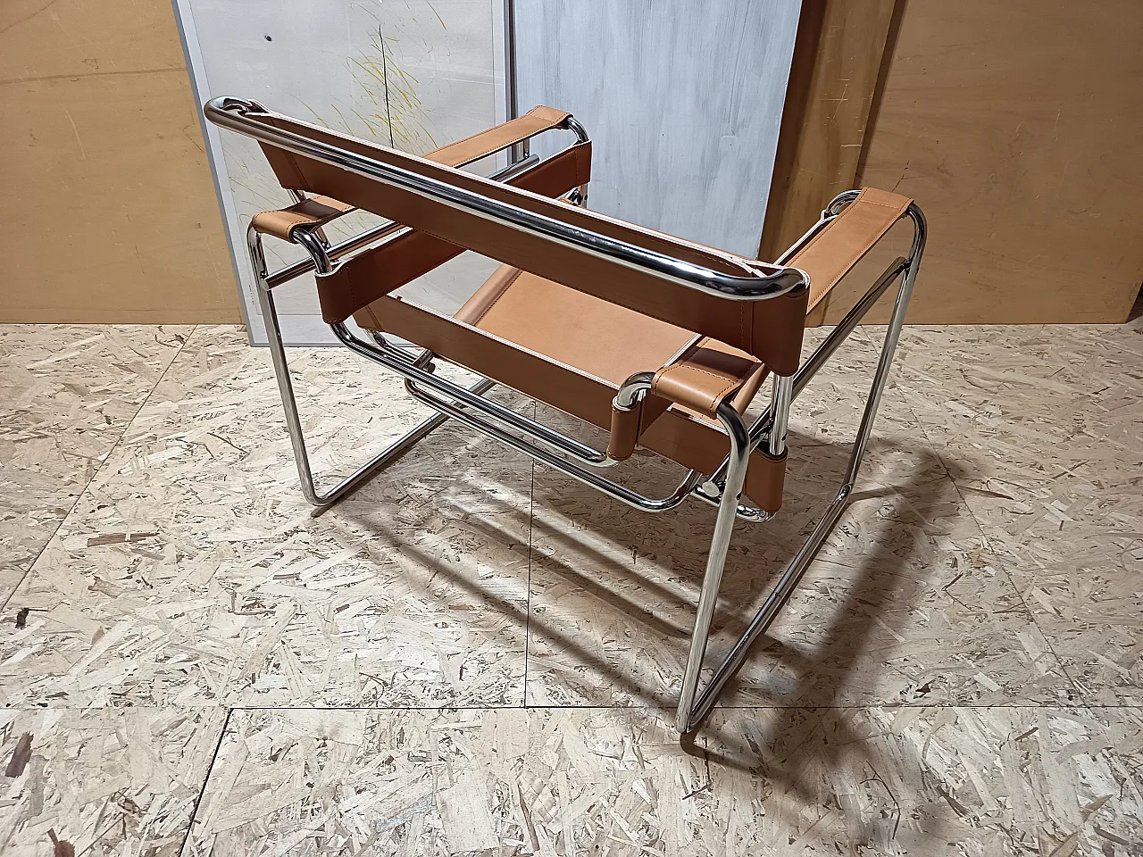 Wassilly armchair B3  by Knoll Studio in Cognac Natural Leather, 2000s 98