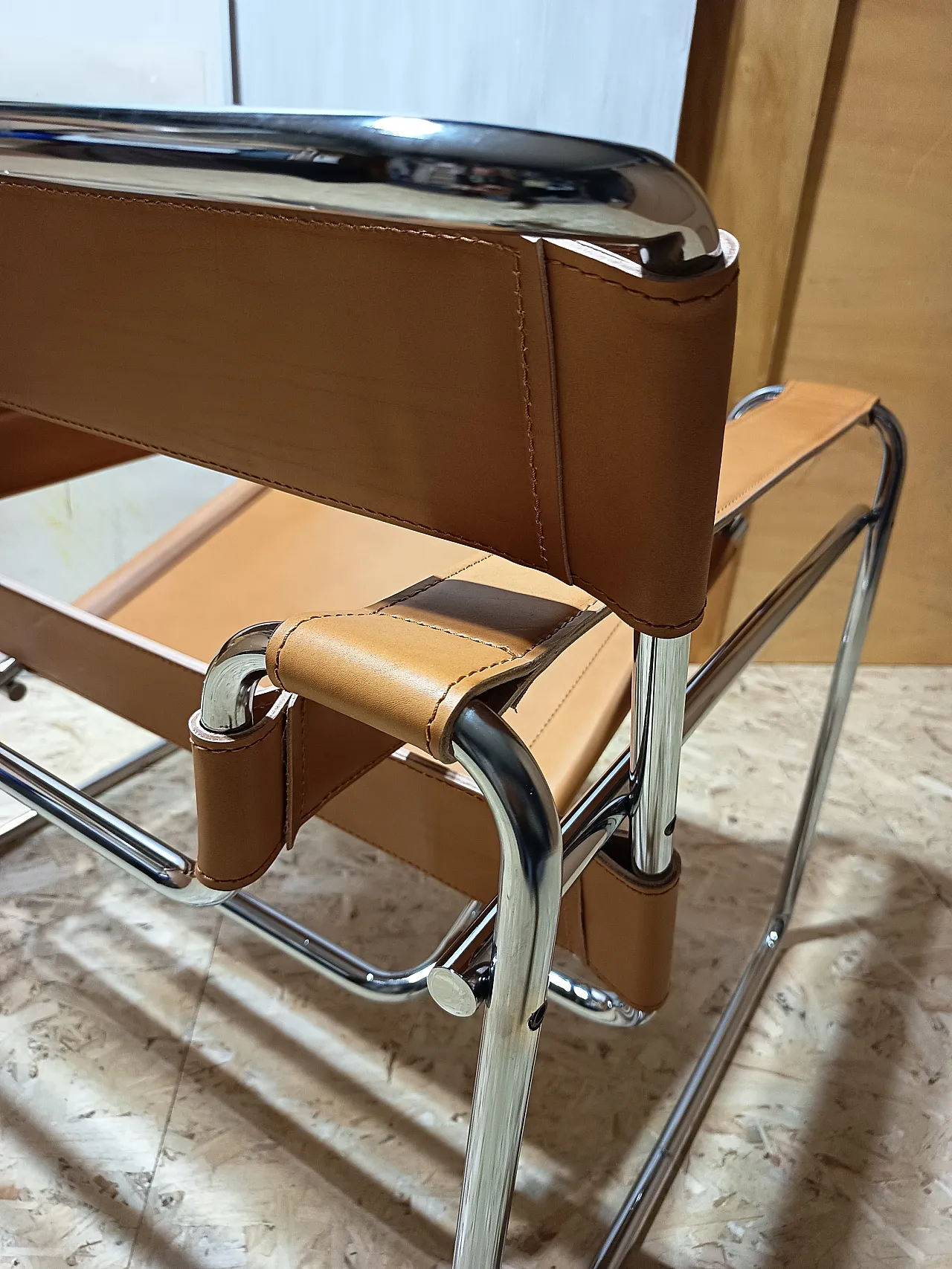 Wassilly armchair B3  by Knoll Studio in Cognac Natural Leather, 2000s 99