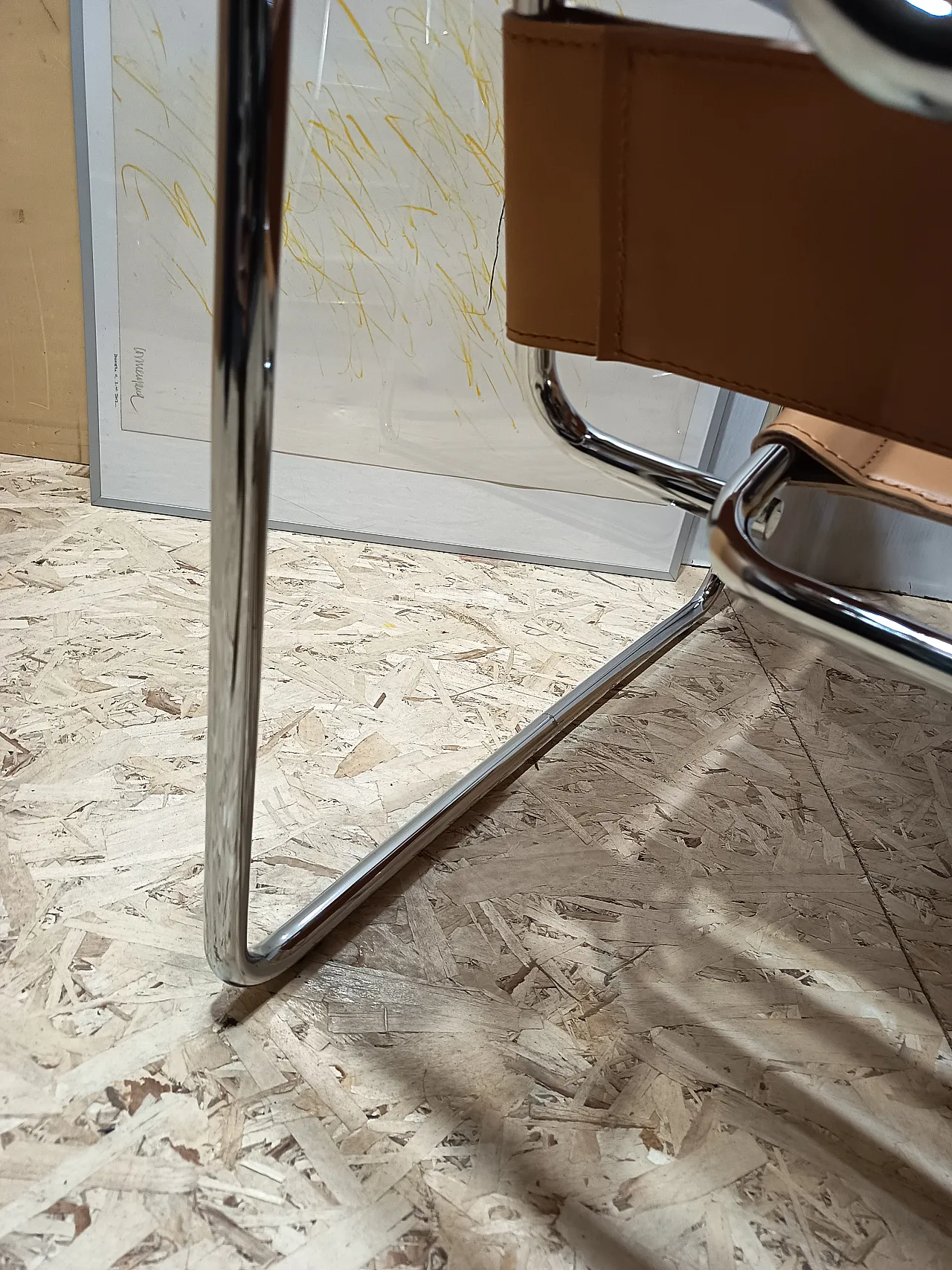 Wassilly armchair B3  by Knoll Studio in Cognac Natural Leather, 2000s 103