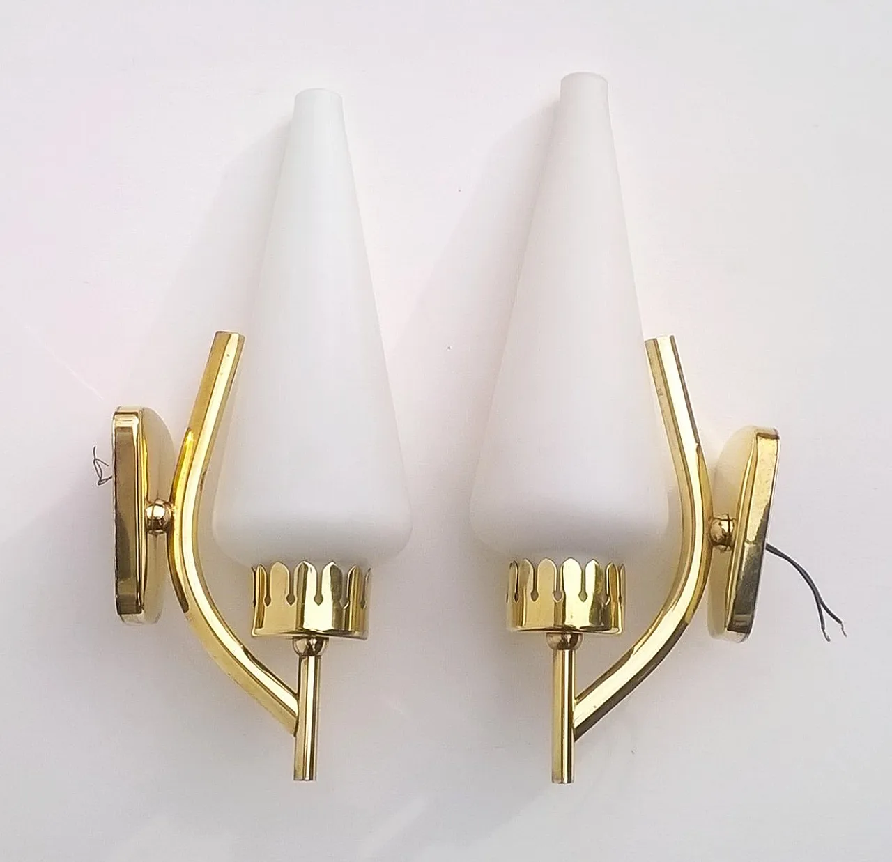 Coppia di applique di Angelo Lelli per Arredoluce, anni '40 1