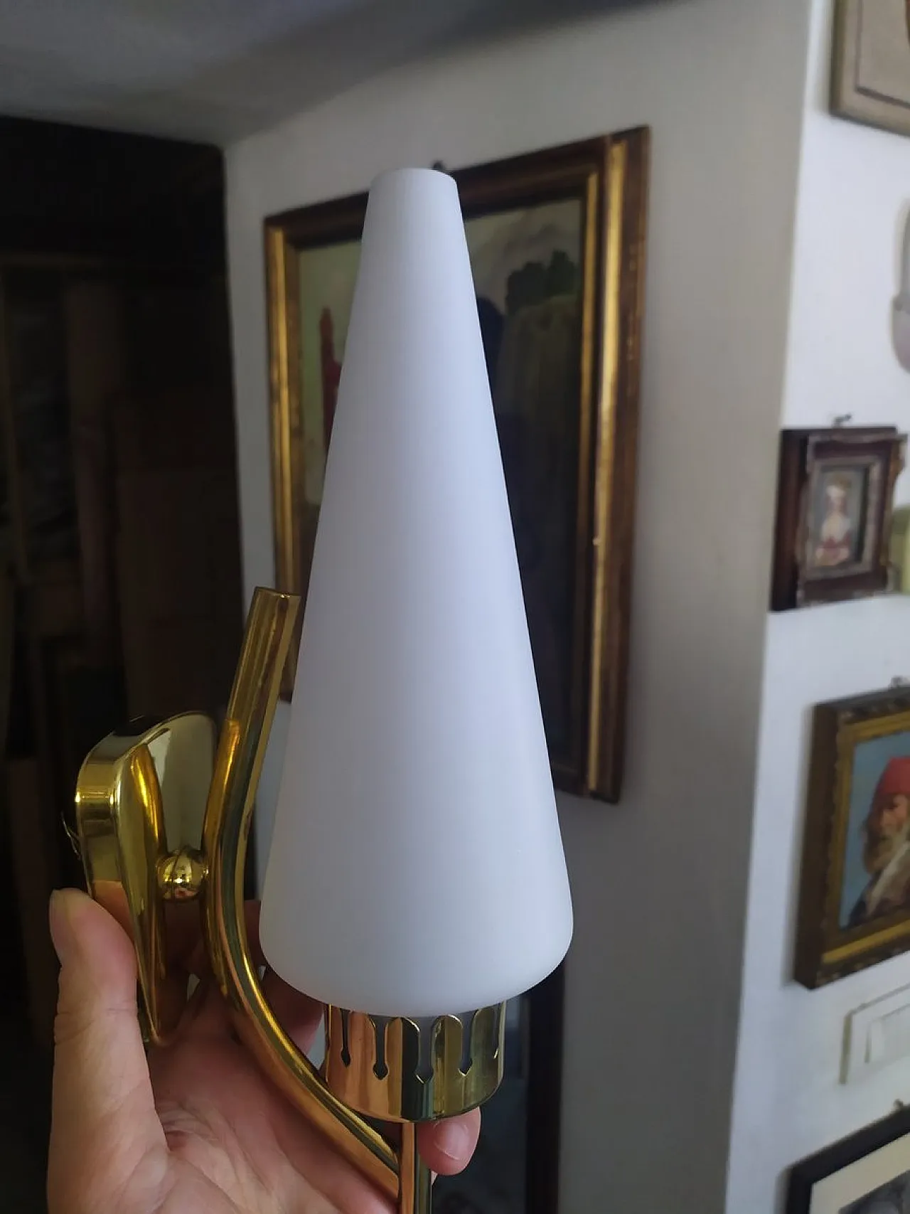 Coppia di applique di Angelo Lelli per Arredoluce, anni '40 3