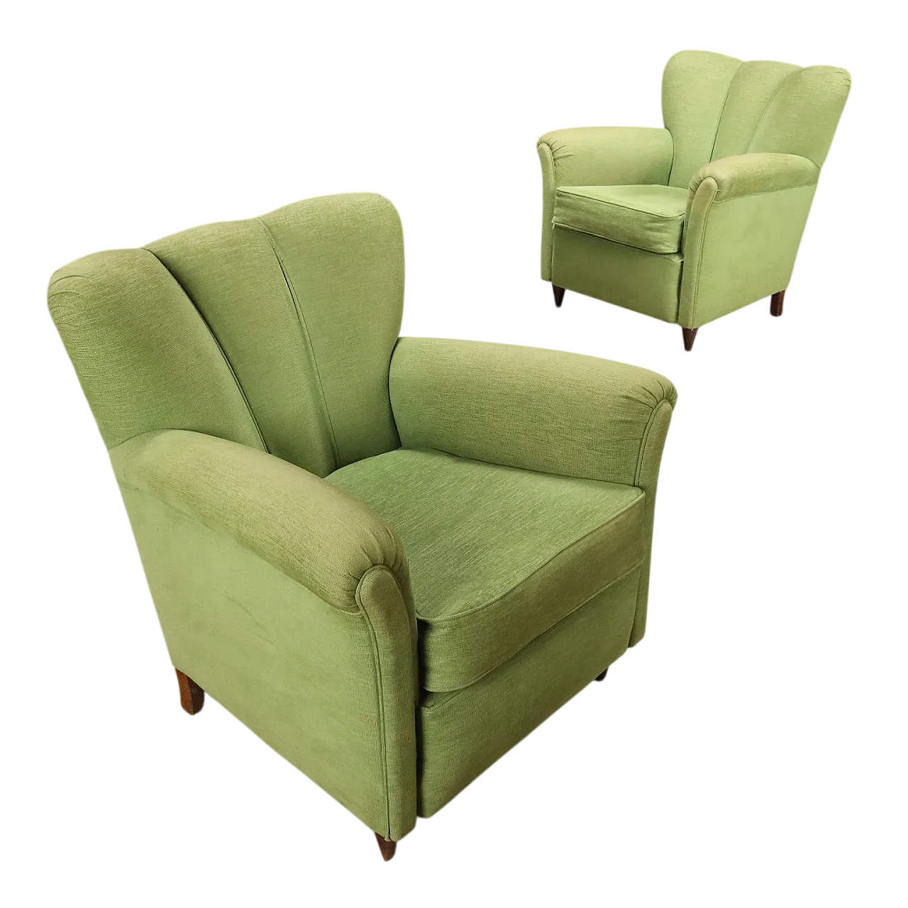 Poltrone con imbottitura a molle in espanso e velluto, '900 10