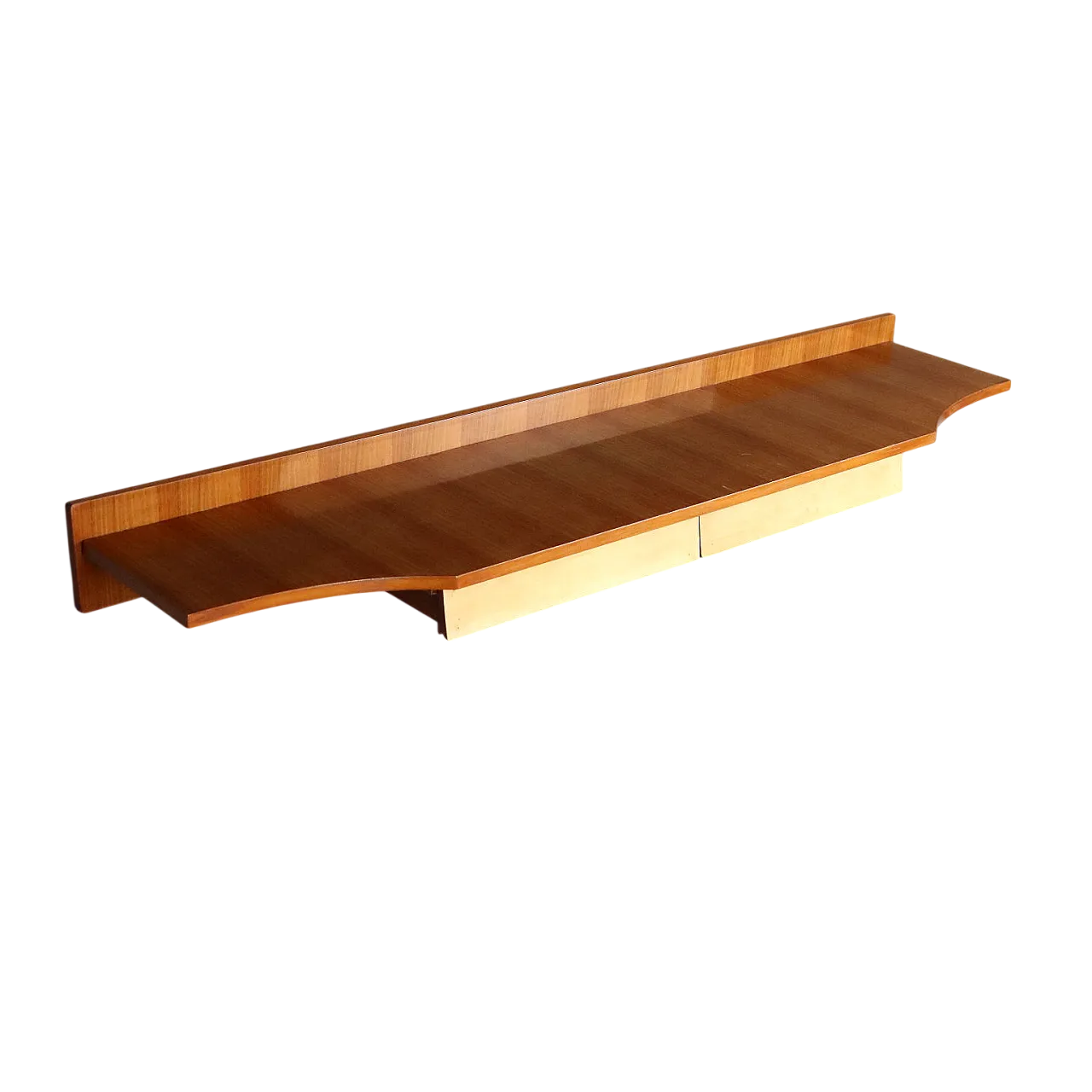 Consolle con impiallacciatura di mogano, pergamena e poliestere, '900 9