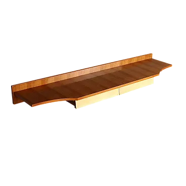 Consolle con impiallacciatura di mogano, pergamena e poliestere, '900