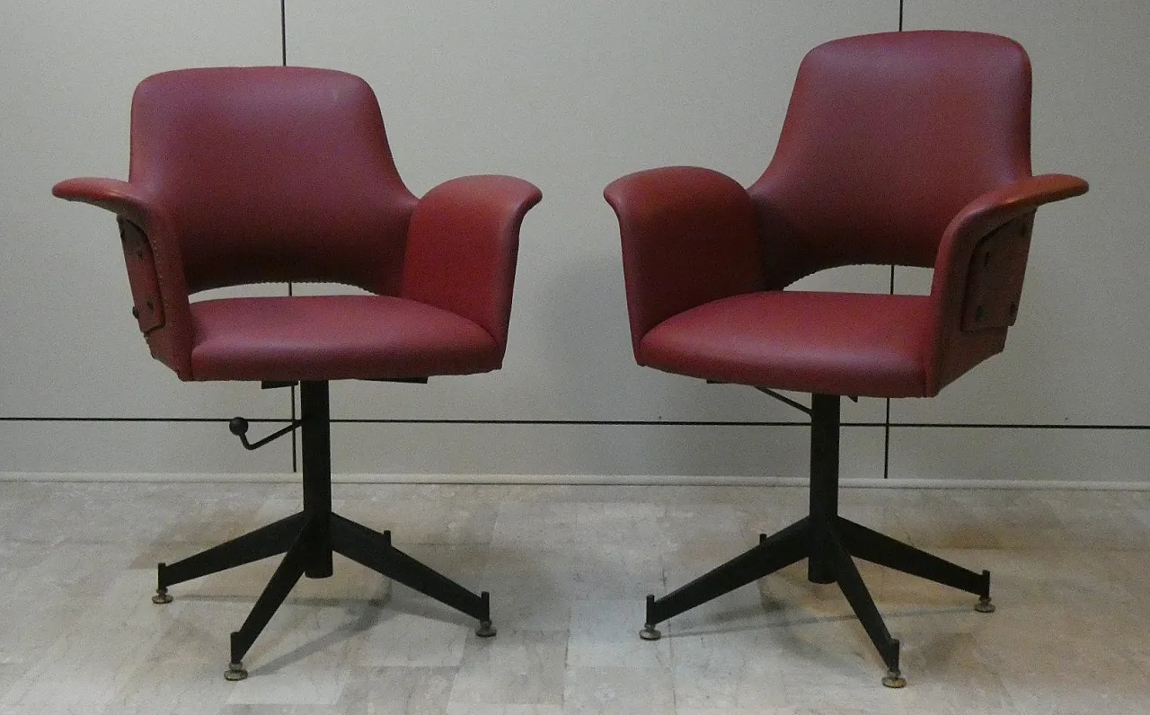 Pair of Vinyl Swivel Chairs, 1960s 1