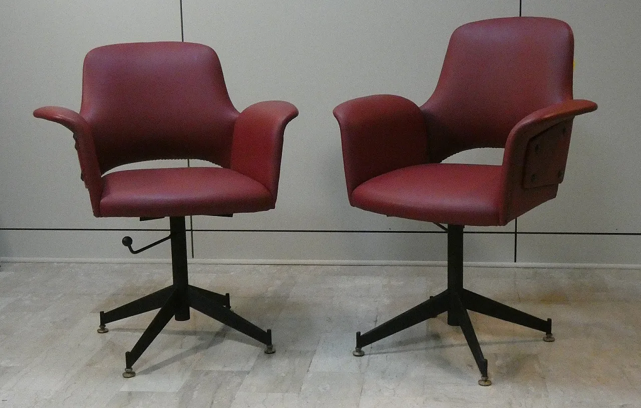 Pair of Vinyl Swivel Chairs, 1960s 2