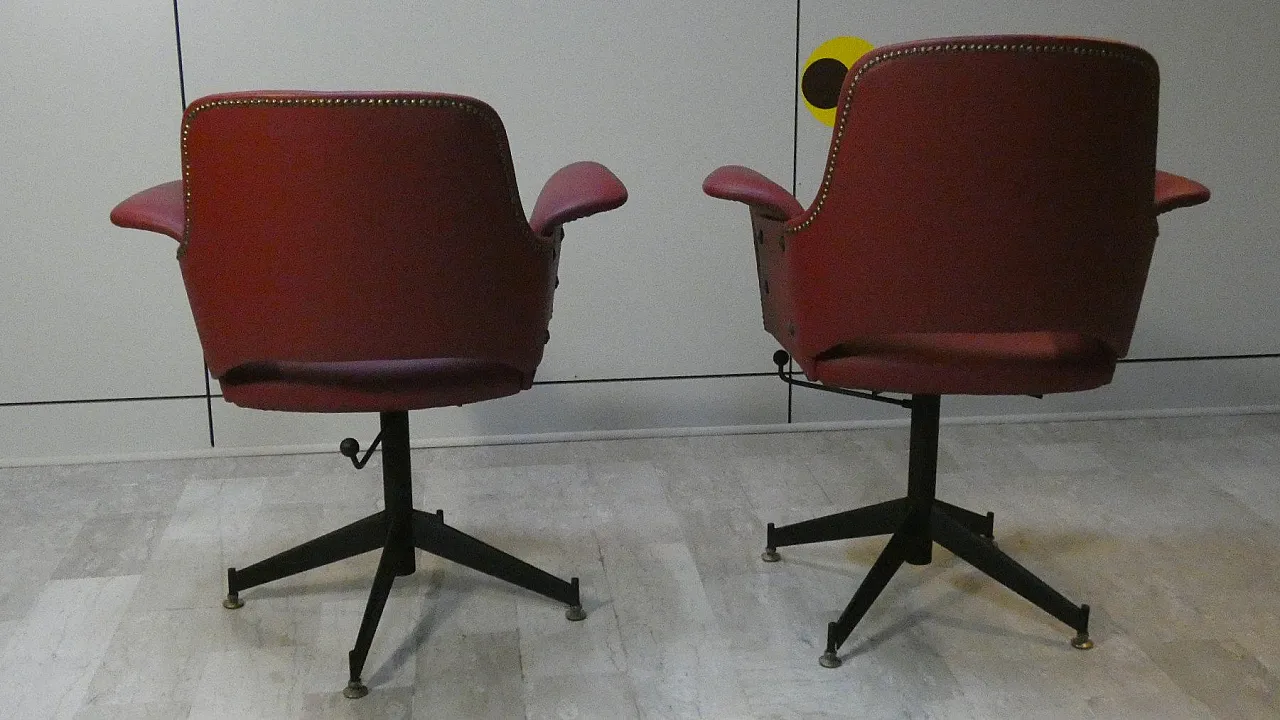 Pair of Vinyl Swivel Chairs, 1960s 5