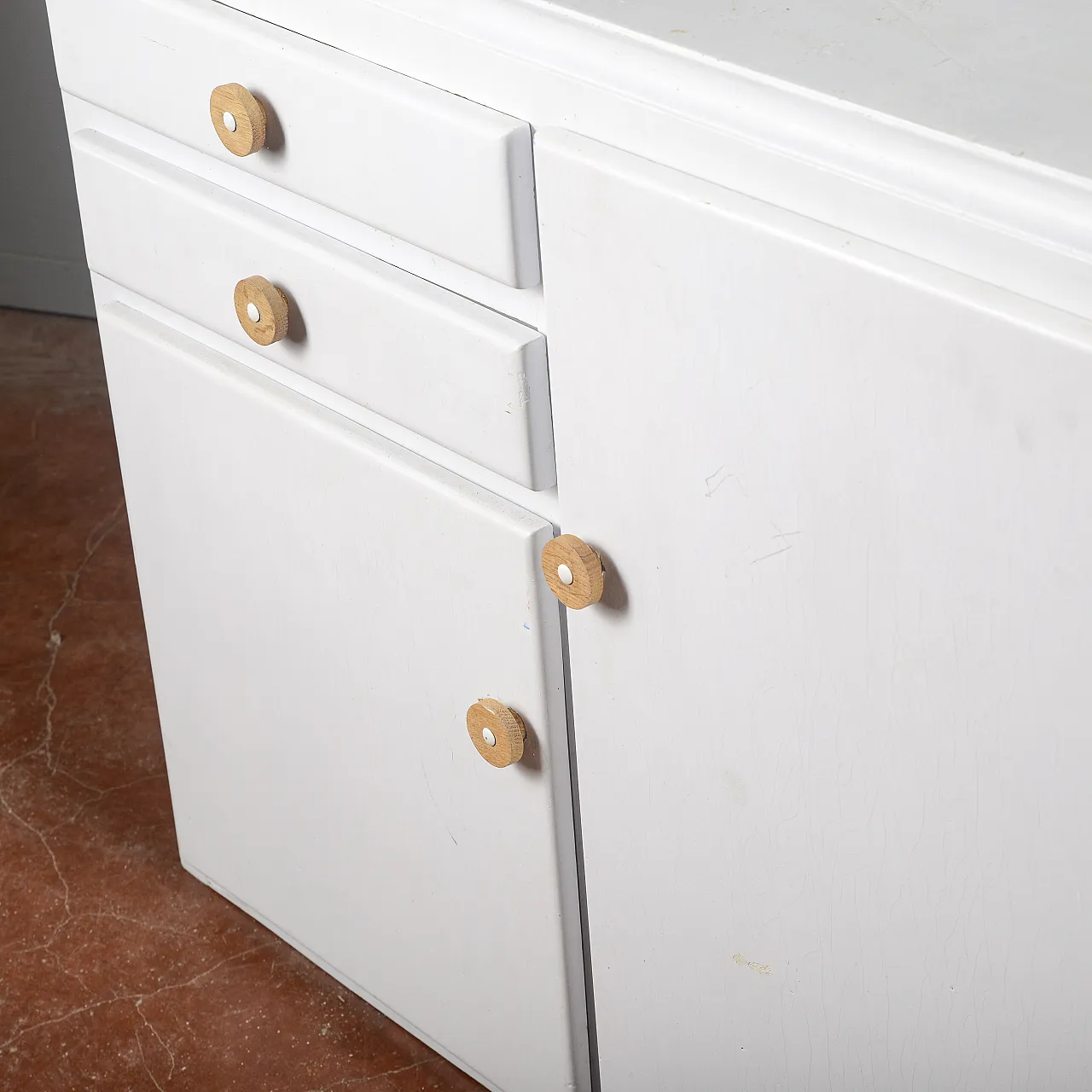 Credenza da cucina in legno verniciato e metallo, '900 6