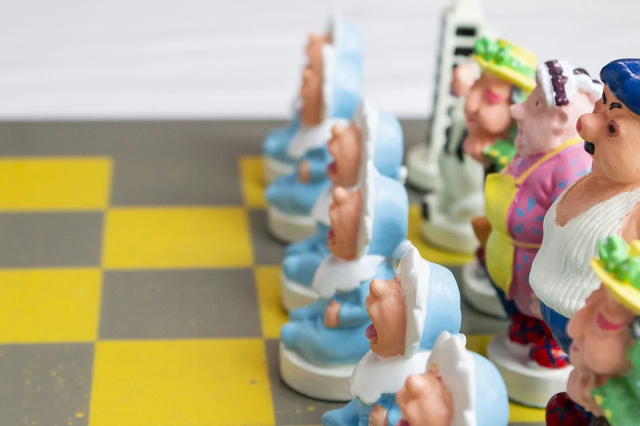 Resin chess by Lili Cronenbourg for Demons & Merveilles, 20th century 3